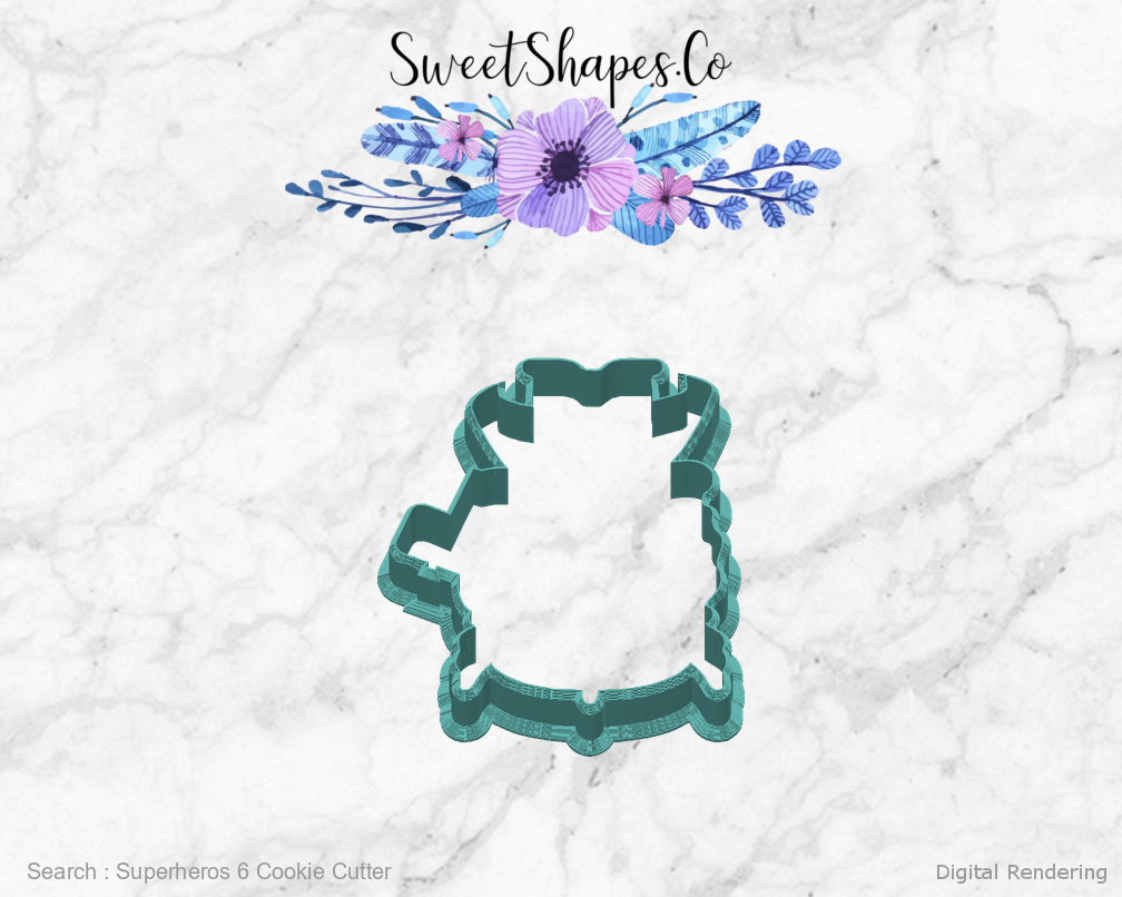 Superheros 6 Cookie Cutter — back view