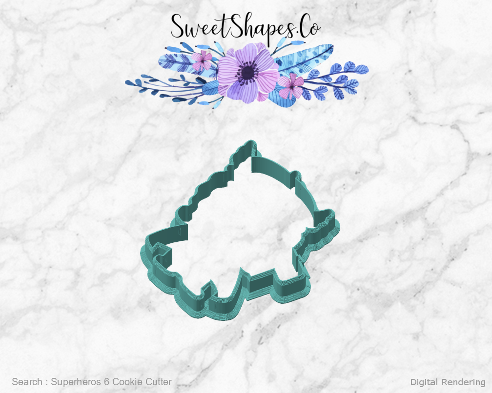 Superheros 6 Cookie Cutter — angled front view