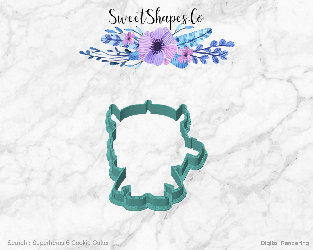 Superheros 6 Cookie Cutter — front view