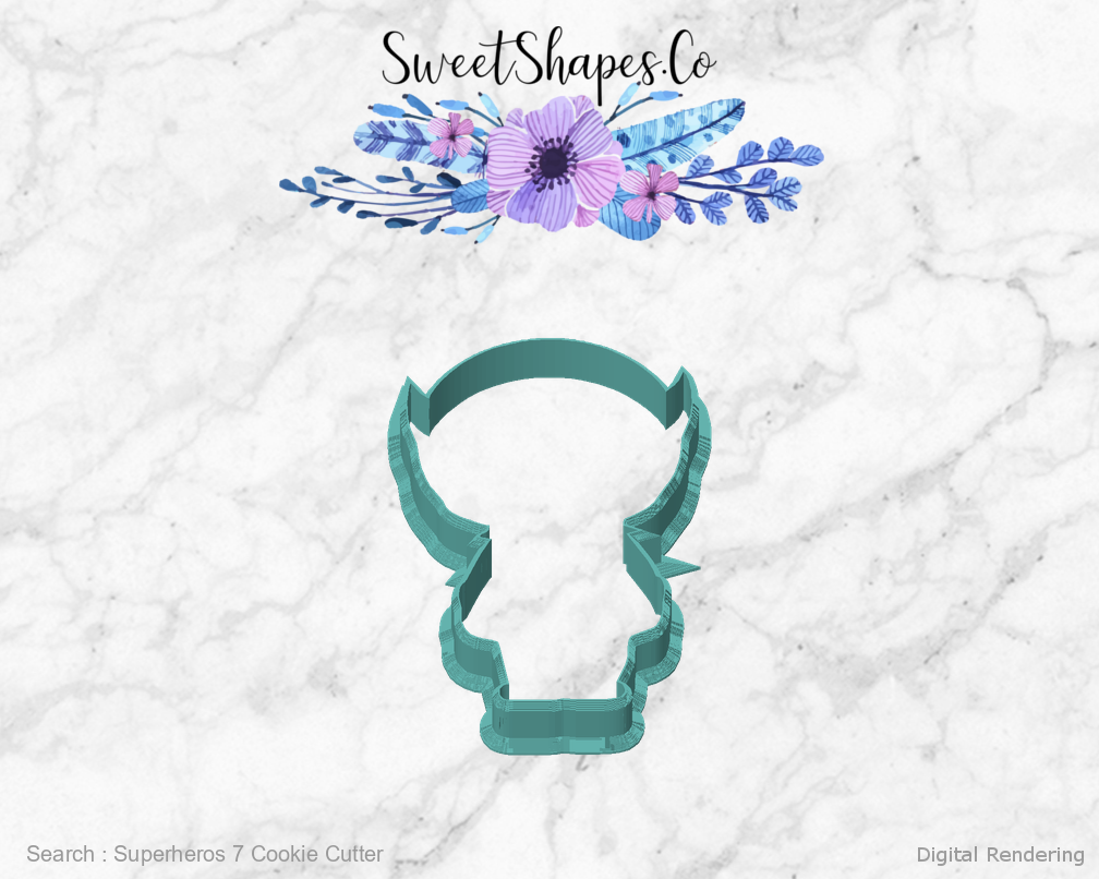 Superheros 7 Cookie Cutter — front view