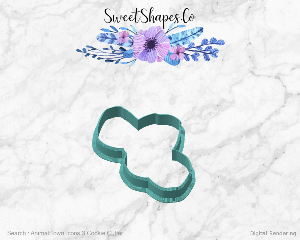 Animal Town Icons 3 Cookie Cutter — angled front view