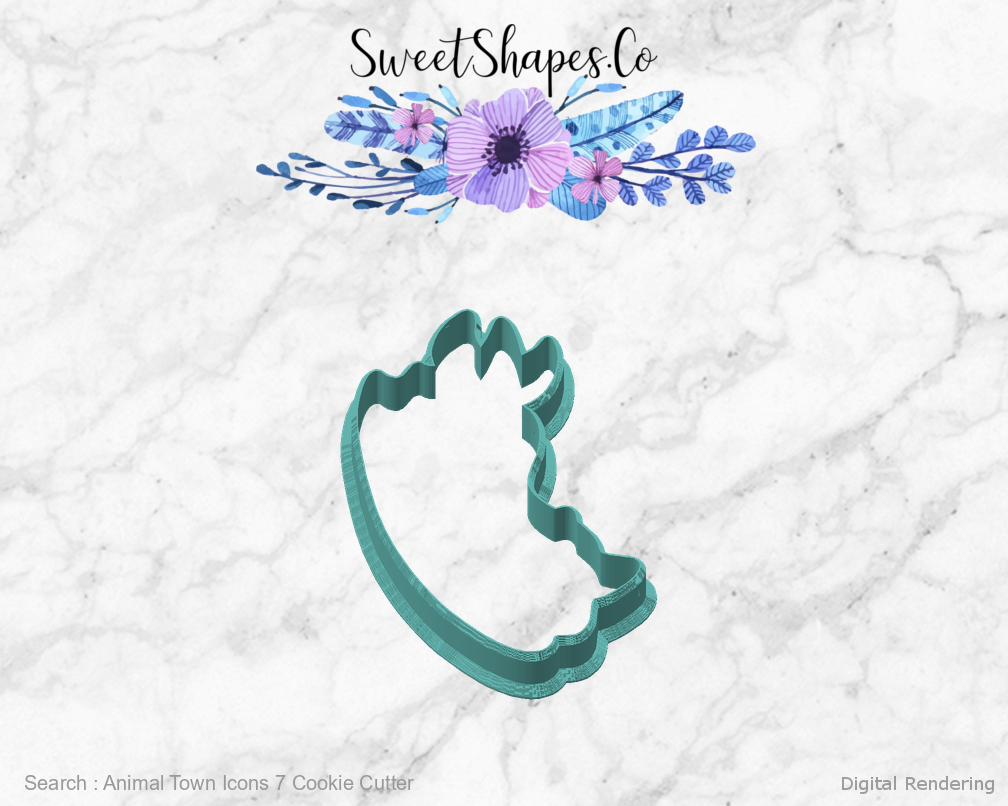 Animal Town Icons 7 Cookie Cutter — angled front view