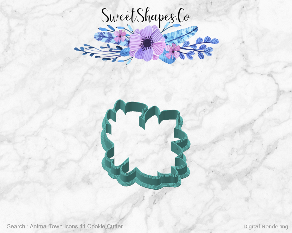 Animal Town Icons 11 Cookie Cutter — angled front view