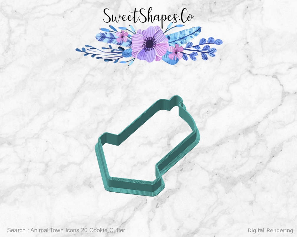 Animal Town Icons 20 Cookie Cutter — angled front view