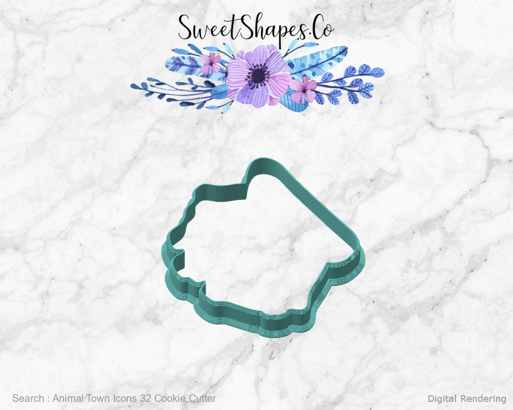 Animal Town Icons 32 Cookie Cutter — angled front view