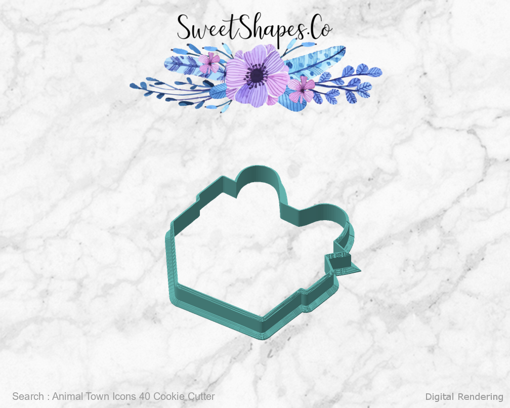 Animal Town Icons 40 Cookie Cutter — angled front view