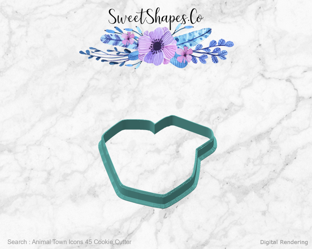 Animal Town Icons 45 Cookie Cutter — angled front view