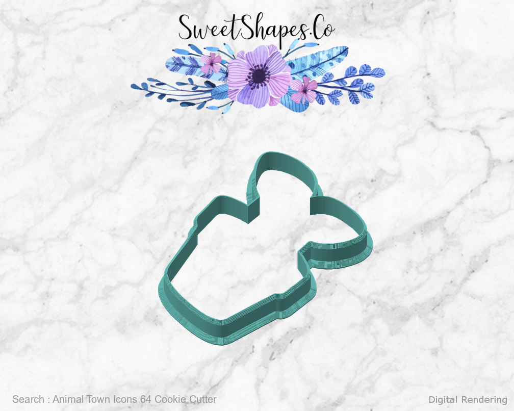 Animal Town Icons 64 Cookie Cutter — angled front view