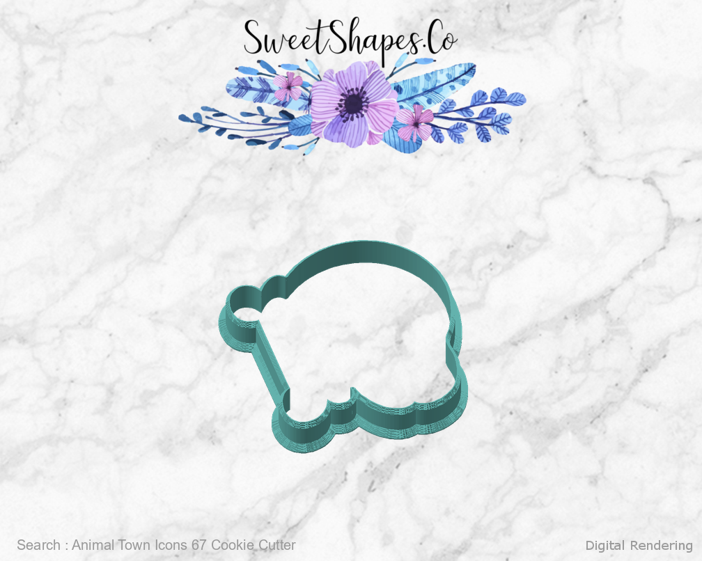 Animal Town Icons 67 Cookie Cutter — angled front view