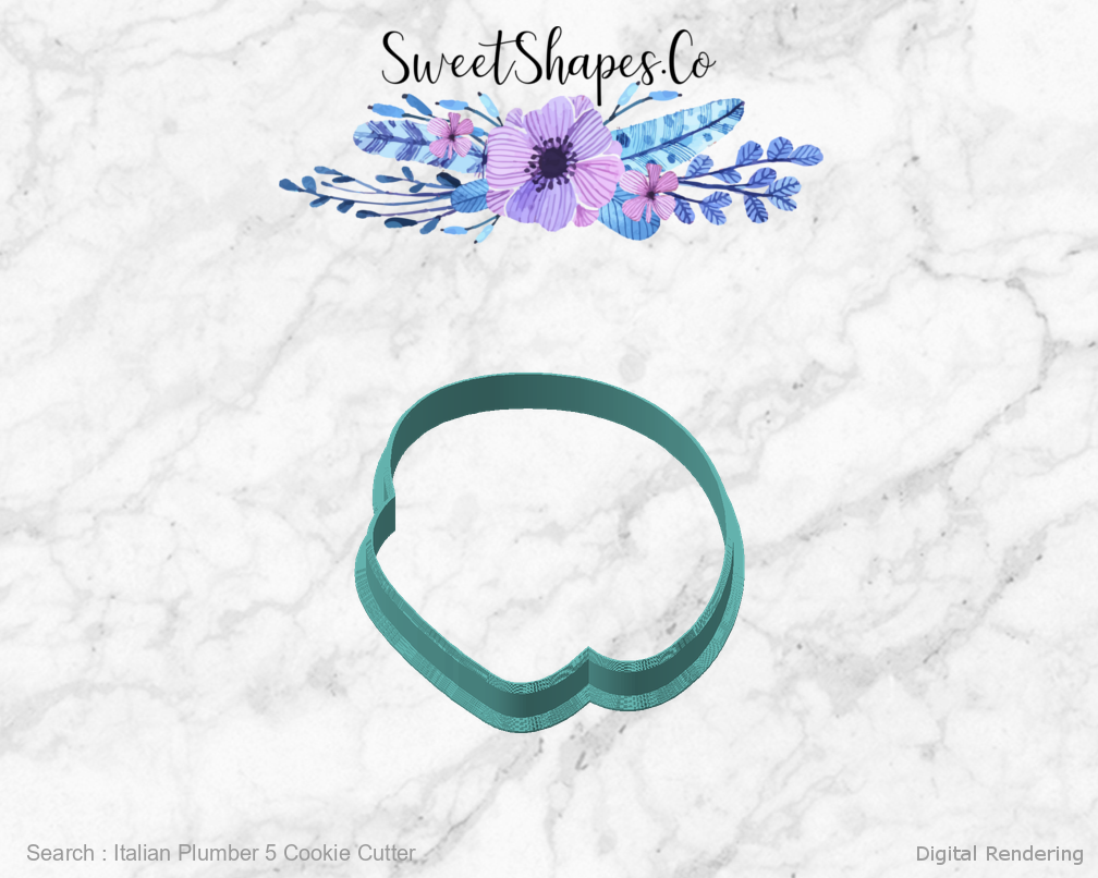 Italian Plumber 5 Cookie Cutter — angled front view