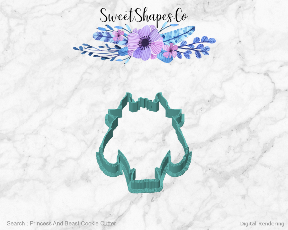 Princess And Beast Cookie Cutter — front view