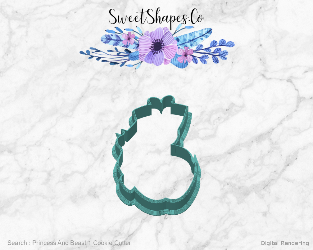 Princess And Beast 1 Cookie Cutter — back view