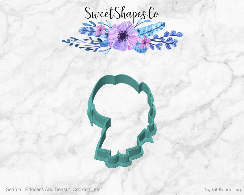 Princess And Beast 1 Cookie Cutter — front view