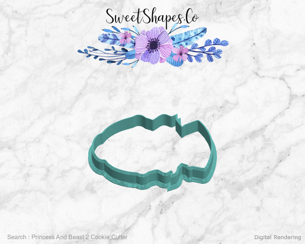 Princess And Beast 2 Cookie Cutter — left view