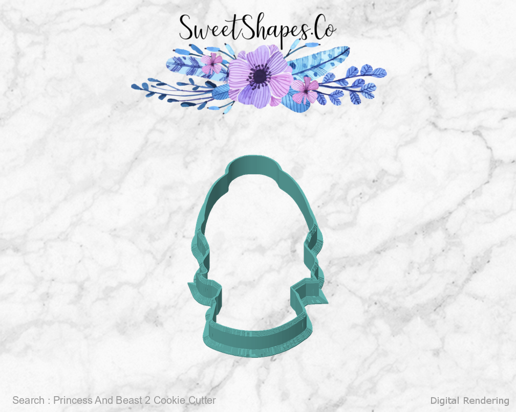 Princess And Beast 2 Cookie Cutter — front view