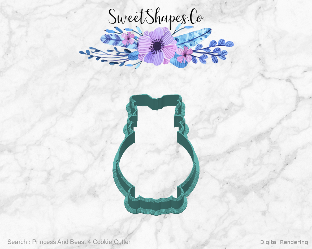 Princess And Beast 4 Cookie Cutter — back view