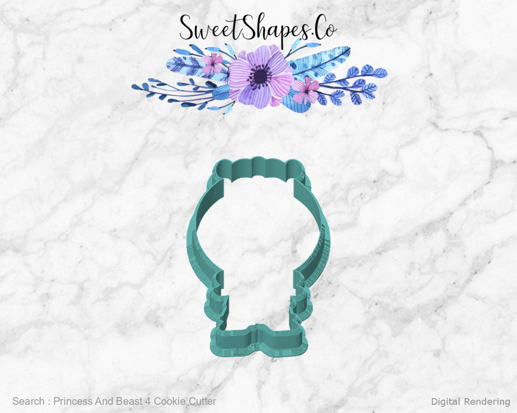 Princess And Beast 4 Cookie Cutter — front view