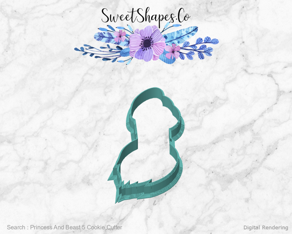 Princess And Beast 5 Cookie Cutter — front view