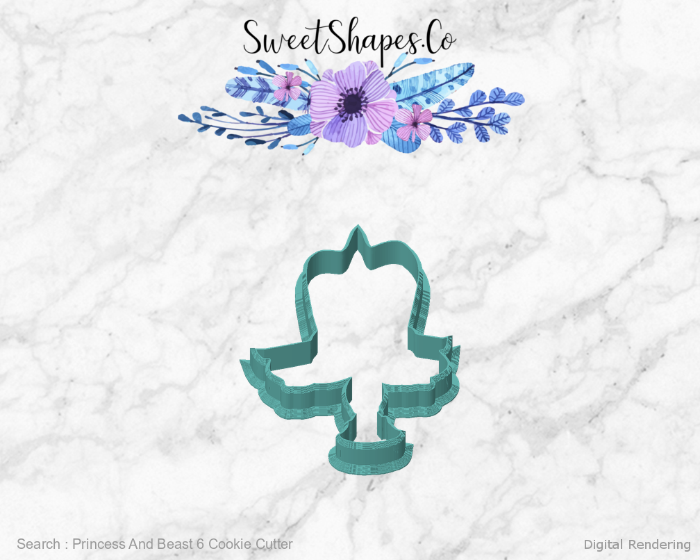Princess And Beast 6 Cookie Cutter — front view
