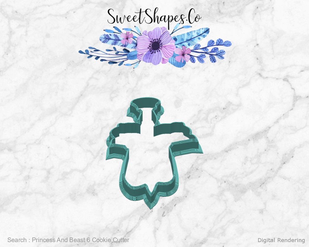 Princess And Beast 6 Cookie Cutter — back view