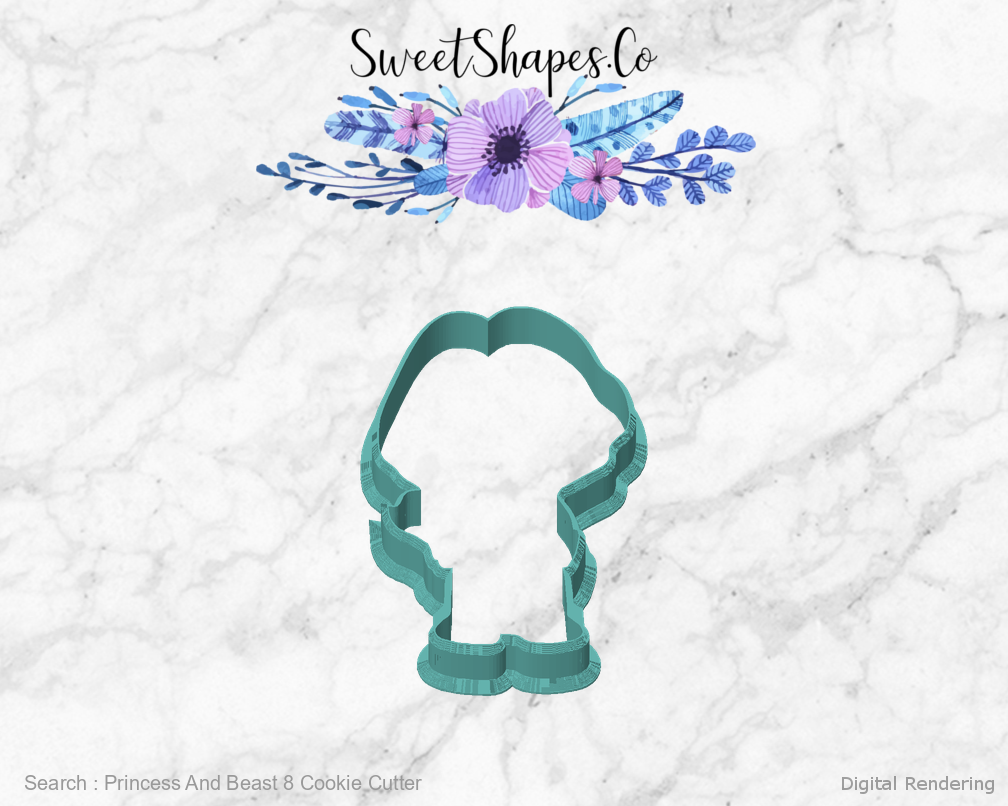 Princess And Beast 8 Cookie Cutter — front view