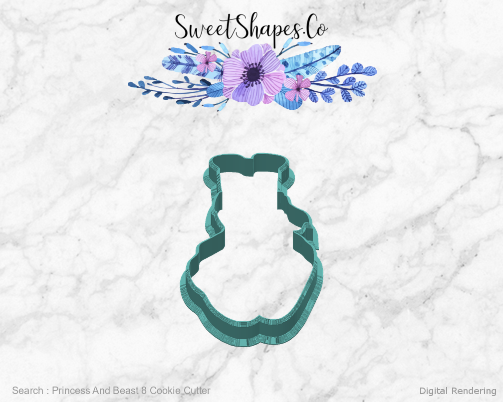 Princess And Beast 8 Cookie Cutter — back view
