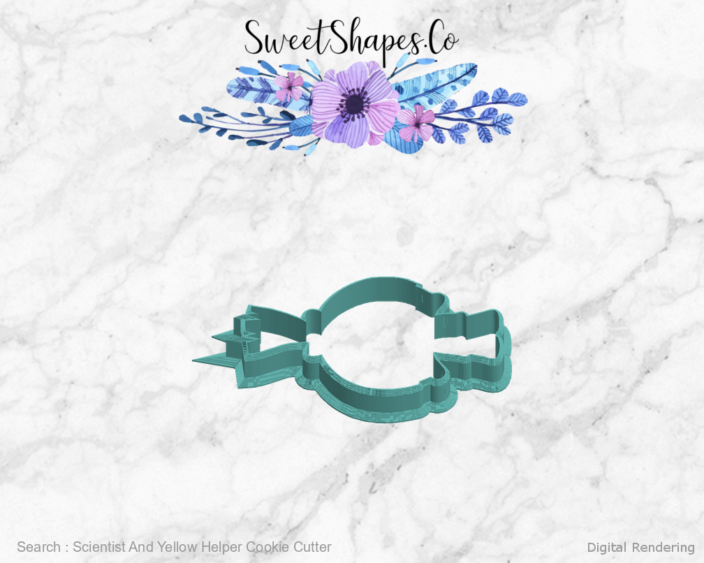 Scientist And Yellow Helper Cookie Cutter — left view