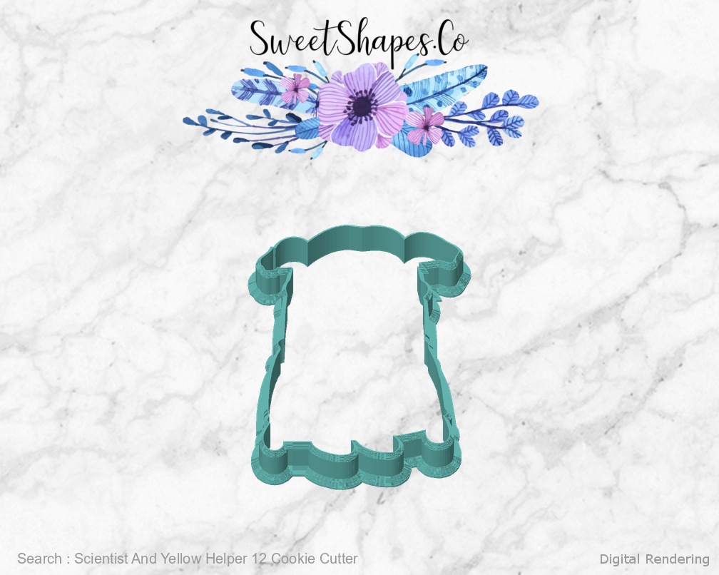 Scientist And Yellow Helper 12 Cookie Cutter — front view
