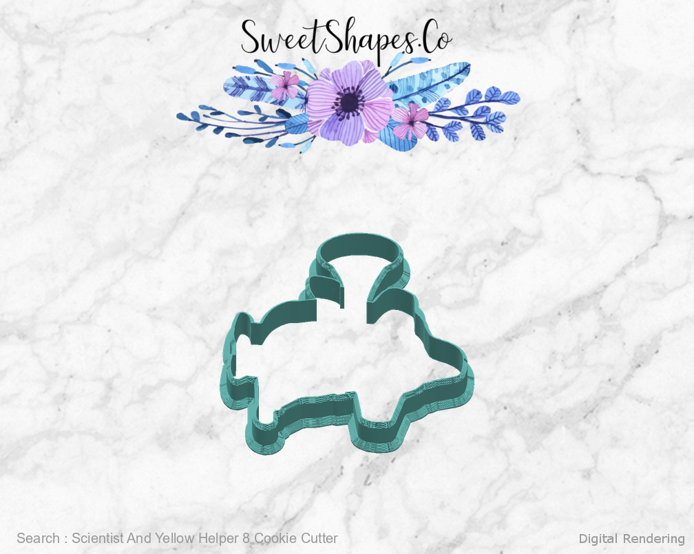 Scientist And Yellow Helper 8 Cookie Cutter — right view