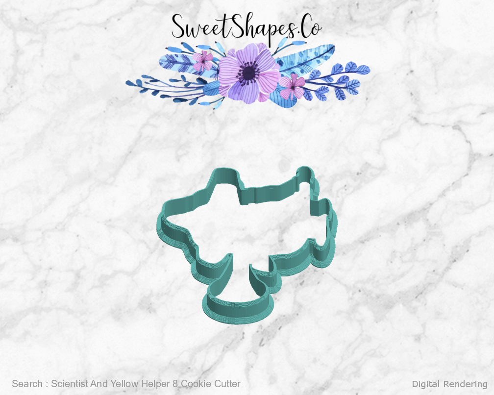 Scientist And Yellow Helper 8 Cookie Cutter — left view
