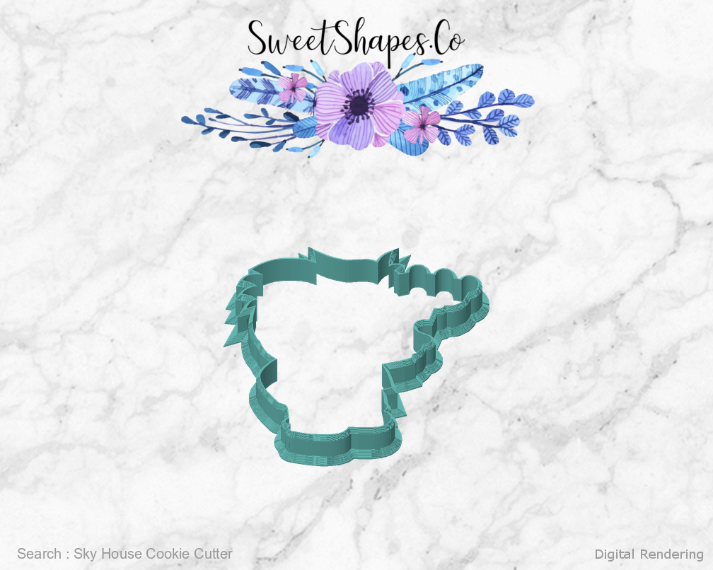 Sky House Cookie Cutter — front view