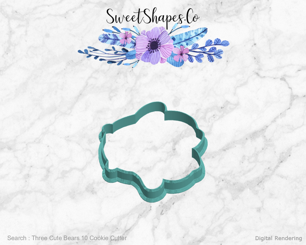Three Cute Bears 10 Cookie Cutter — left view