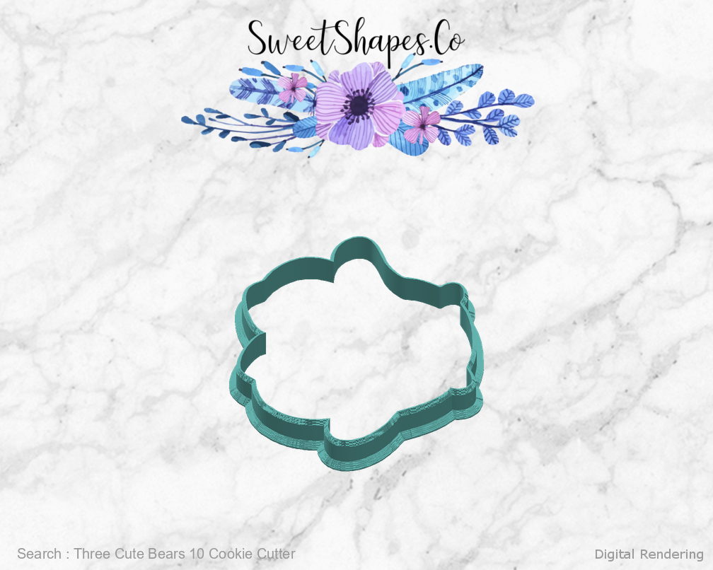Three Cute Bears 10 Cookie Cutter — right view