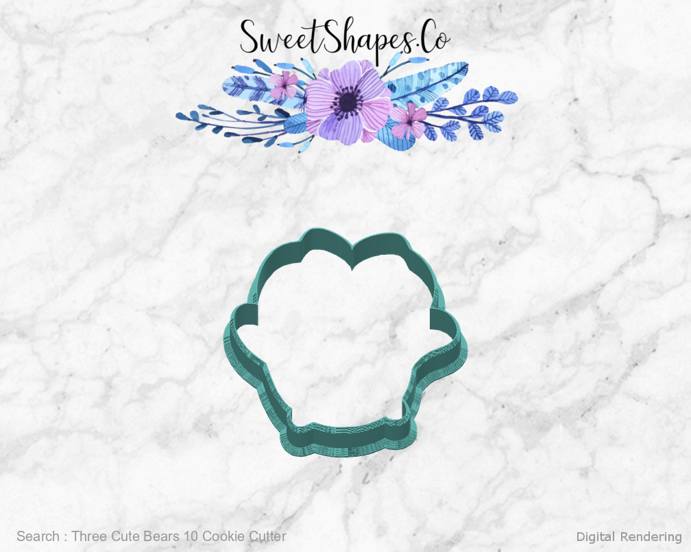 Three Cute Bears 10 Cookie Cutter — back view