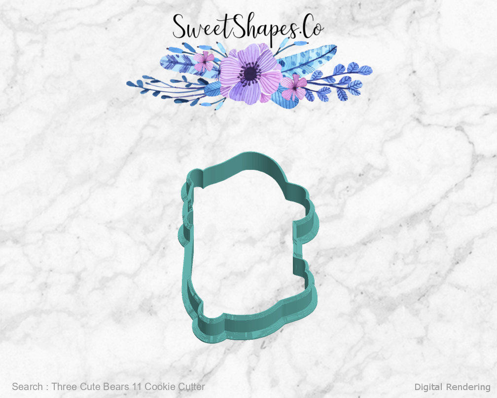 Three Cute Bears 11 Cookie Cutter — left view