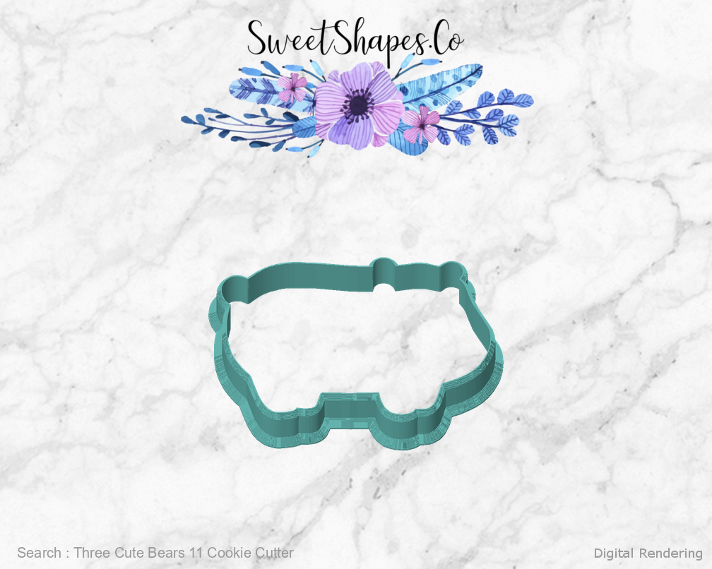 Three Cute Bears 11 Cookie Cutter — front view