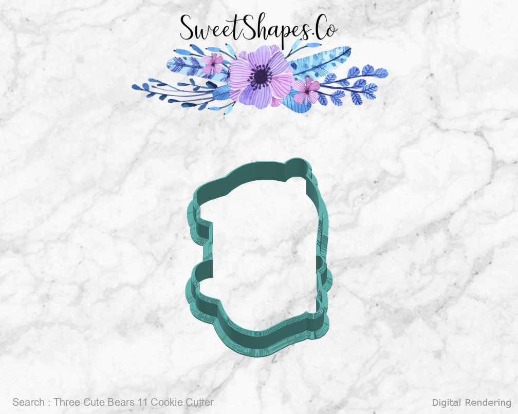 Three Cute Bears 11 Cookie Cutter — right view
