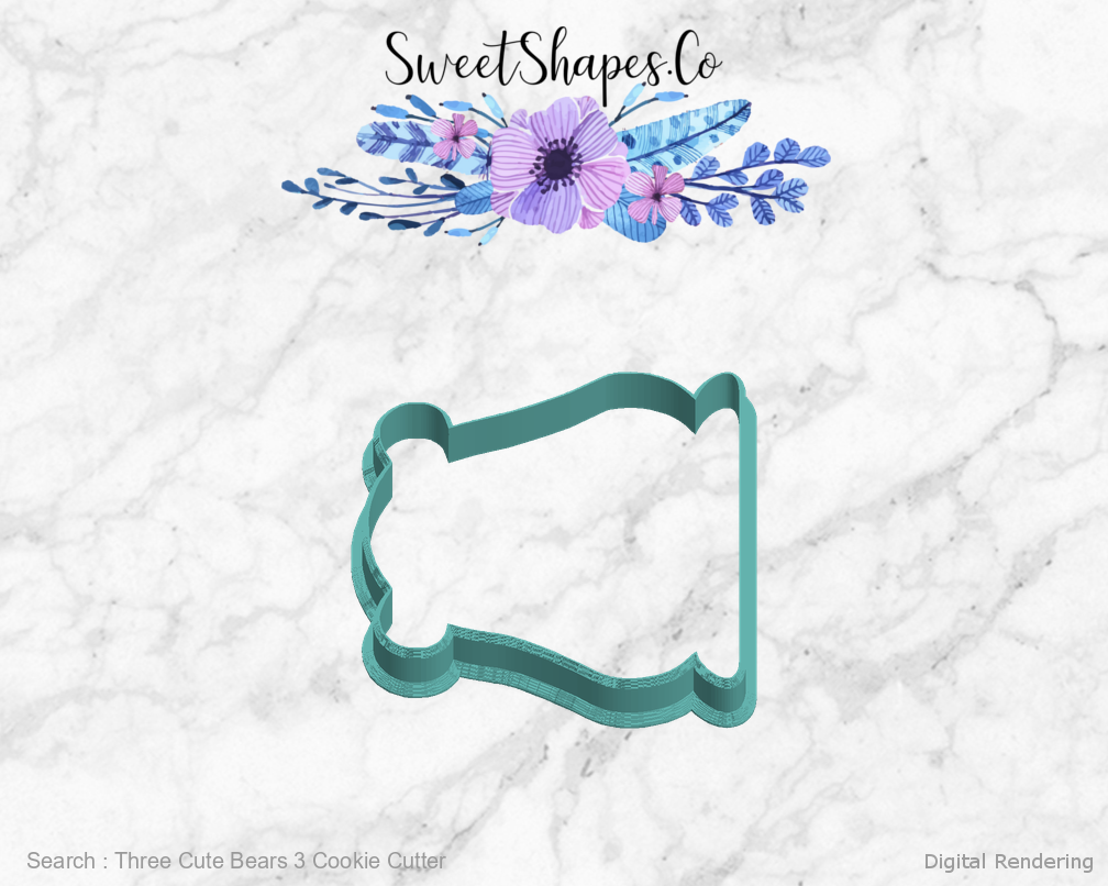 Three Cute Bears 3 Cookie Cutter — left view