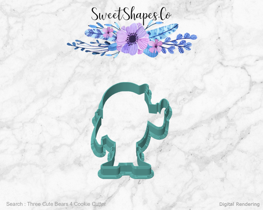 Three Cute Bears 4 Cookie Cutter — front view