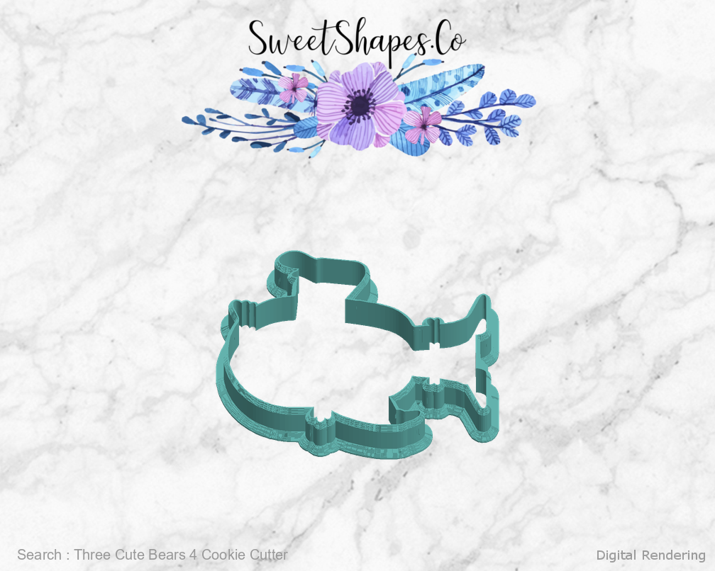 Three Cute Bears 4 Cookie Cutter — left view