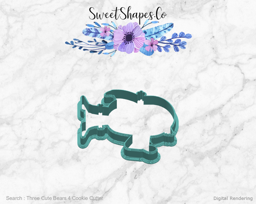 Three Cute Bears 4 Cookie Cutter — right view