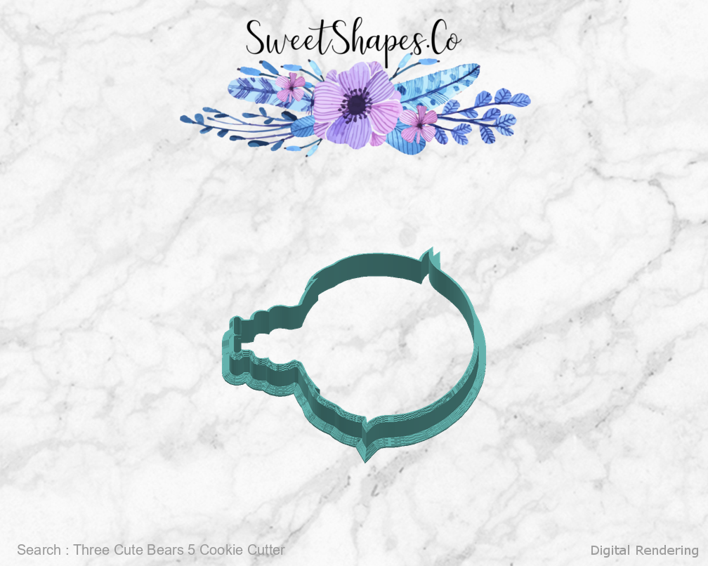 Three Cute Bears 5 Cookie Cutter — right view