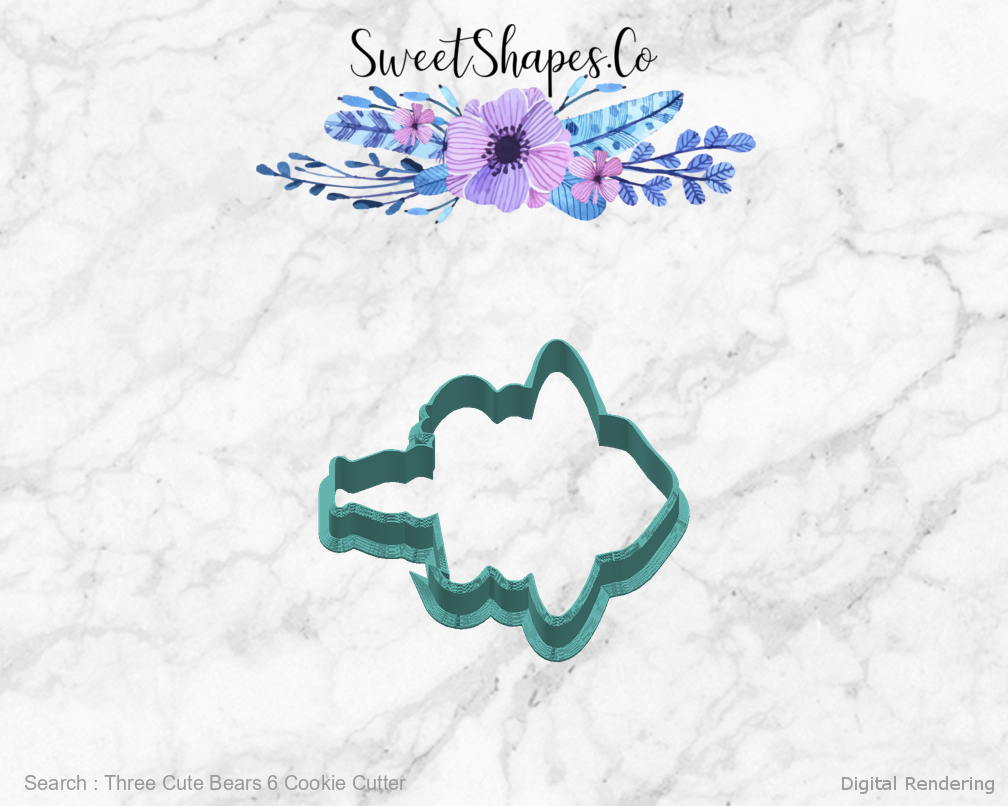 Three Cute Bears 6 Cookie Cutter — right view