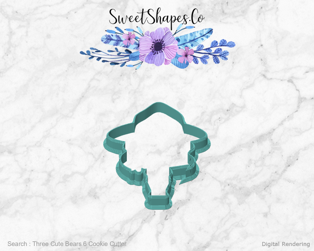 Three Cute Bears 6 Cookie Cutter — front view