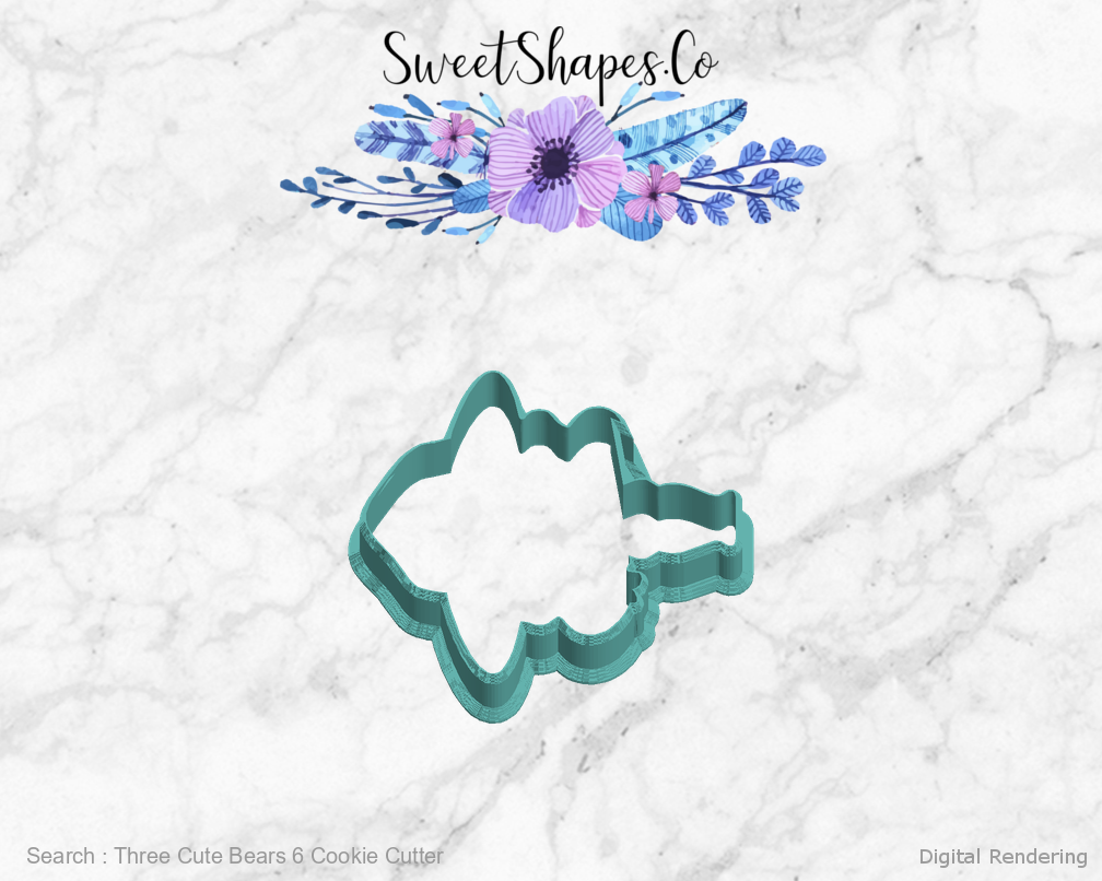 Three Cute Bears 6 Cookie Cutter — left view