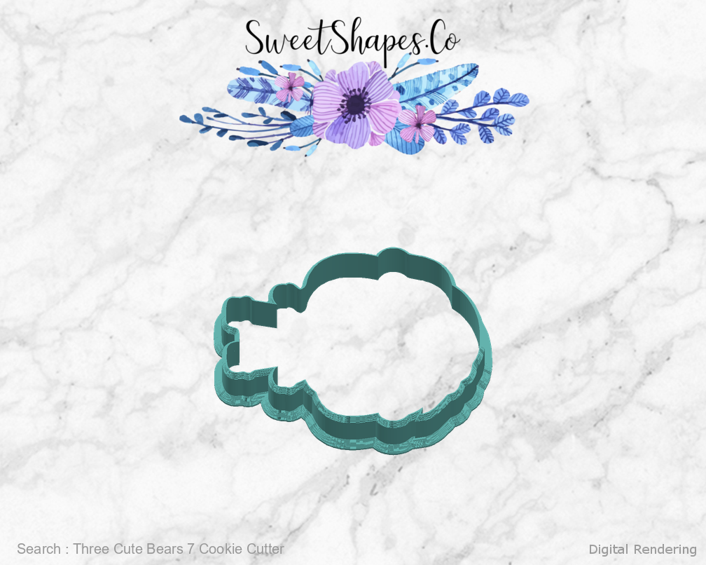 Three Cute Bears 7 Cookie Cutter — right view