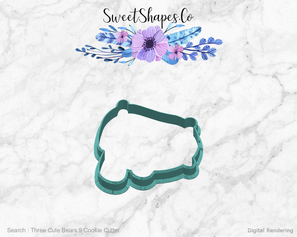 Three Cute Bears 9 Cookie Cutter — right view