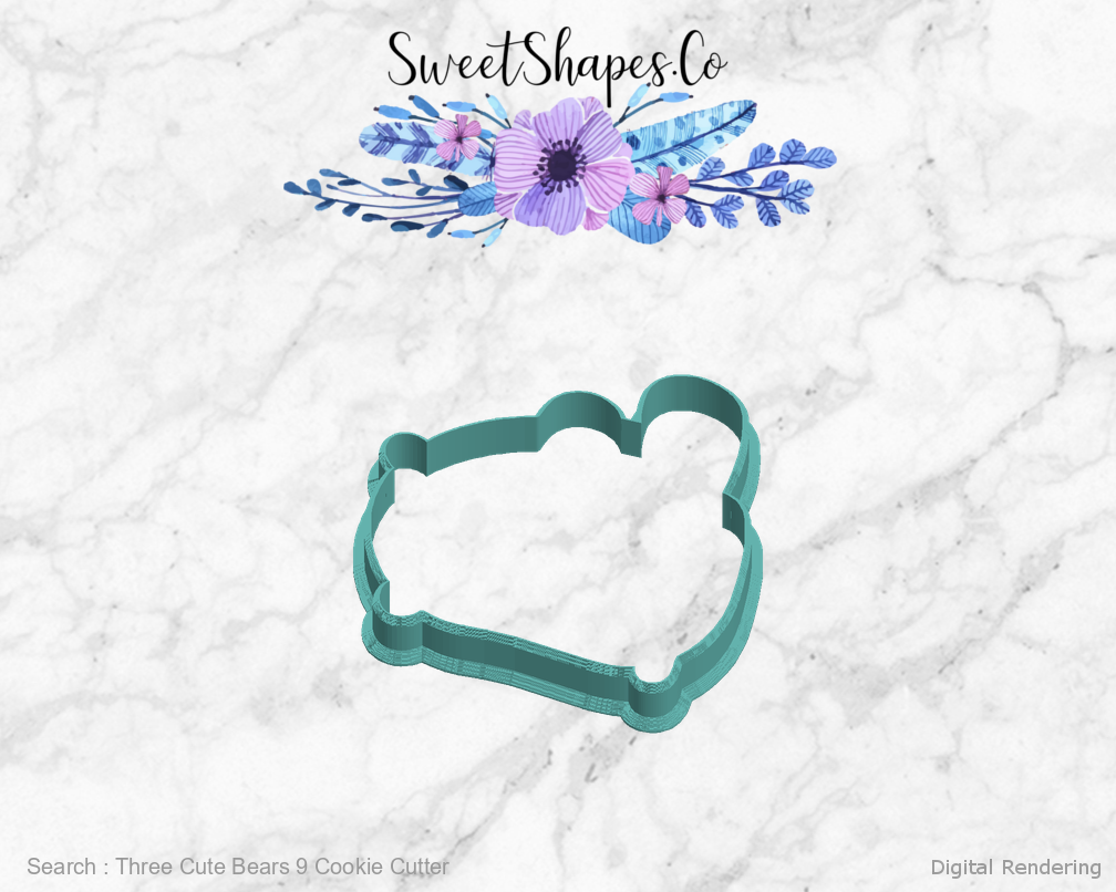 Three Cute Bears 9 Cookie Cutter — left view