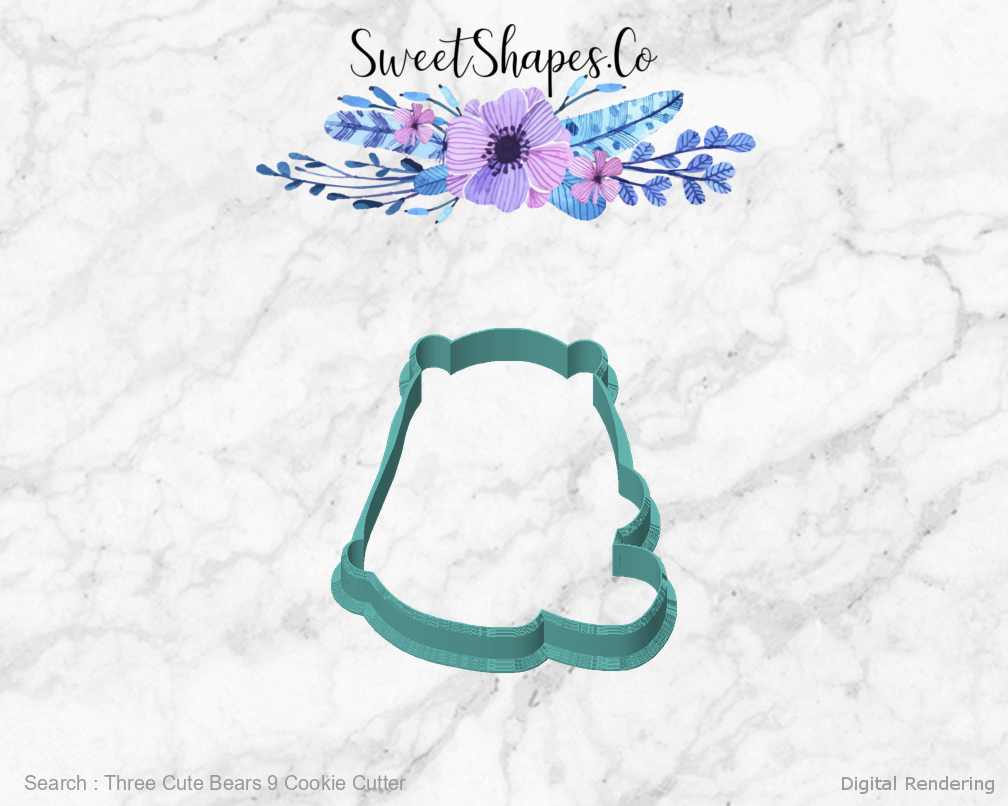 Three Cute Bears 9 Cookie Cutter — front view