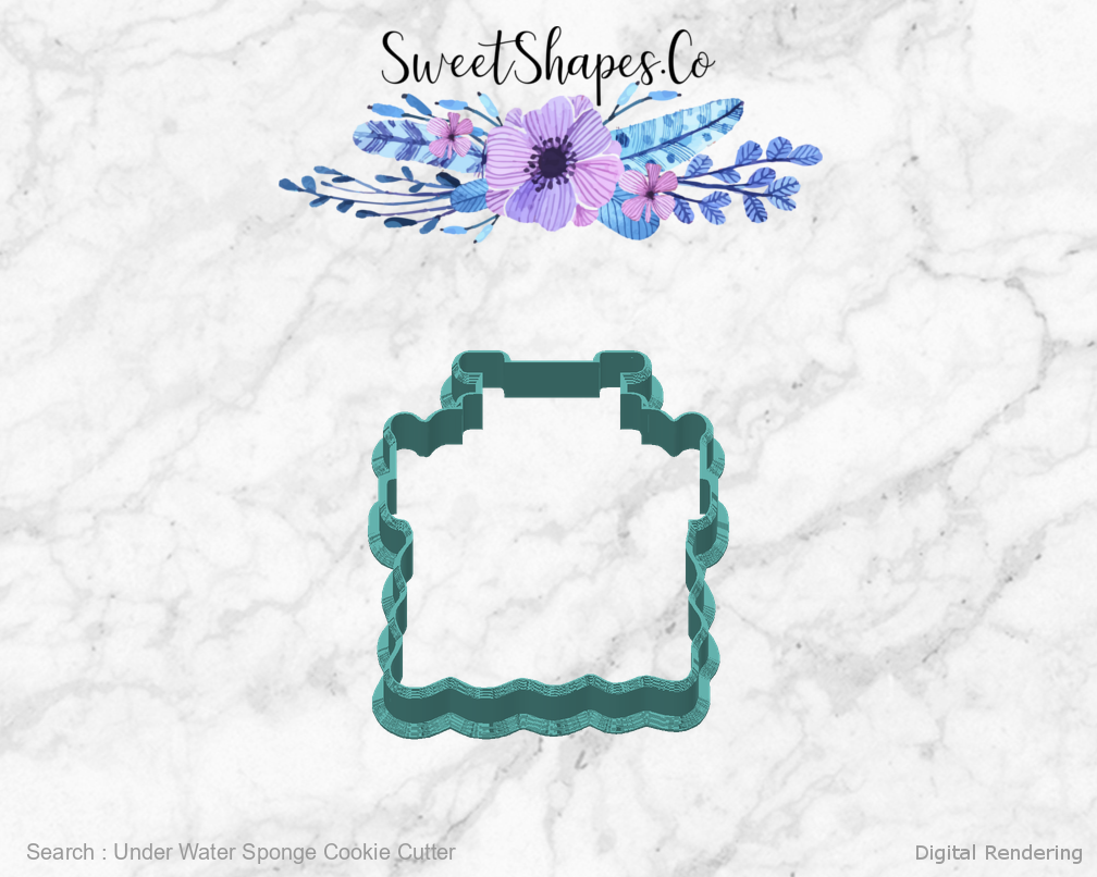 Under Water Sponge Cookie Cutter — back view